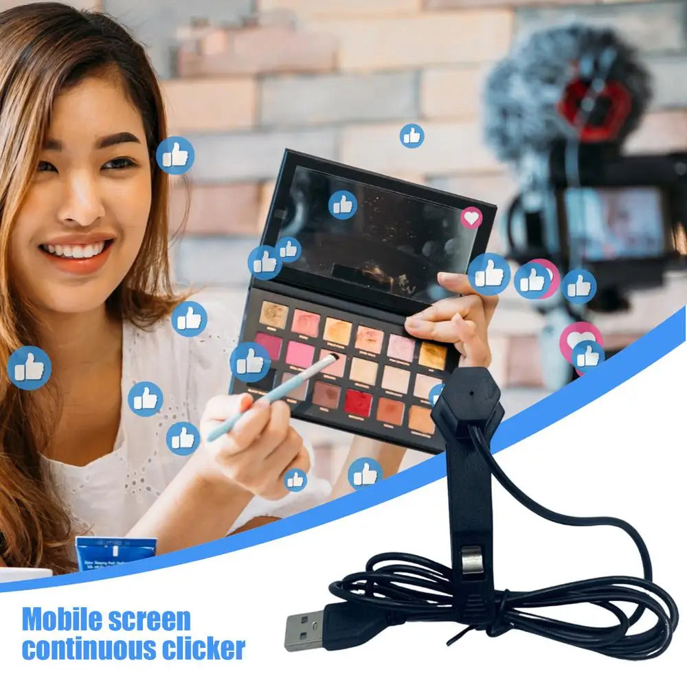 Screen Tapper Automatic Phone Screen Tapper Simulated Finger Clicking USB Clicker For Games Shopping Quick Deal Live Broadcasts