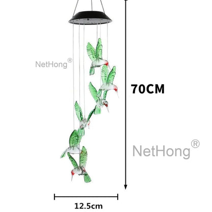 Outdoor Wind Chime Solar Power LED Decorative Light Hanging Colour Changing Lamp
