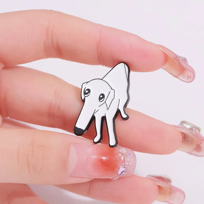 Cute Proboscis Dog Enamel Pins Custom Let Me Do It For You Brooch Lapel Badges Cartoon Animal Pet Jewelry Gift For Dog Lovers