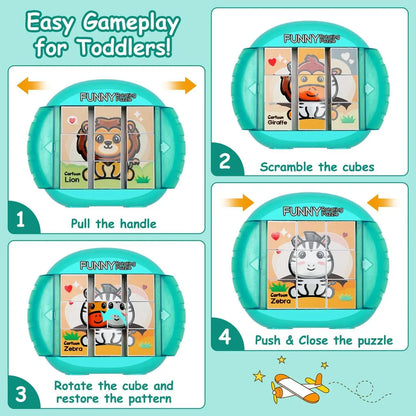 4IN1 Rotating Puzzle for Kids Fidget Toys 3 4 5 6 7 8 Year Old 4 Puzzles in 1  Fine Motor Skills, Gift for Boys & Girls Ages 3+