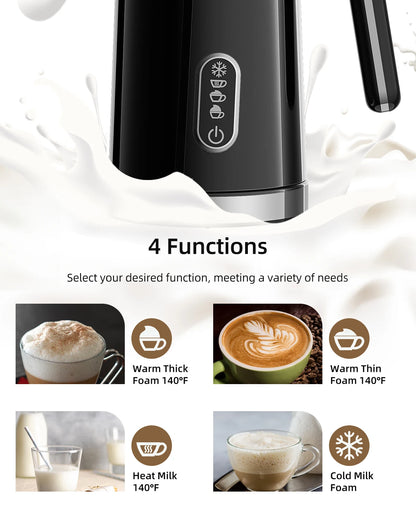 BioloMix,4 in 1 Automatic Hot and Cold Milk Frother Warmer for Latte, Foam Maker, Hot Chocolates, Cappuccino