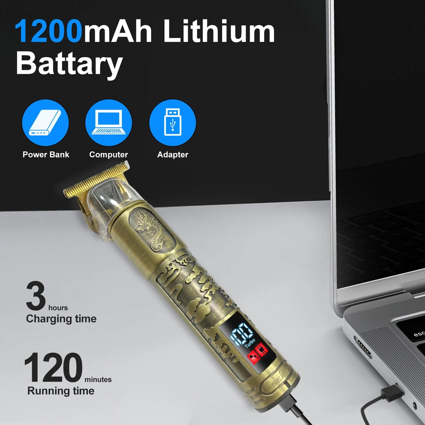 Sejoy Professional Hair Clippers Cordless Electric Hair Trimmer Shaving Machine Cool Design Cutting Barber Beard