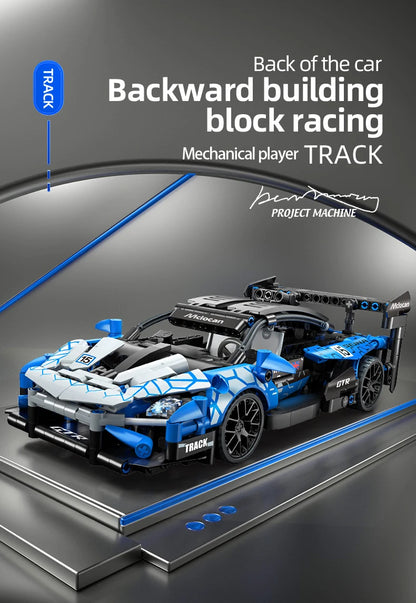 ToylinX 1/18 523 PCS Technical Mechanical Supercar Racing Racing Building Block Assembled Toy Car for Kids Boy Christmas Gifts