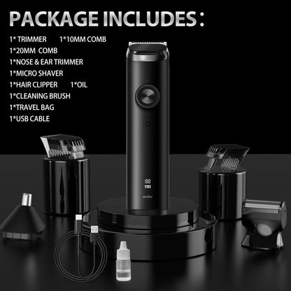 Sejoy Electric Hair Clippers Nose Hair Trimmer For Man Ears Cordless Men's Beard Trimmer Kit 8 in 1