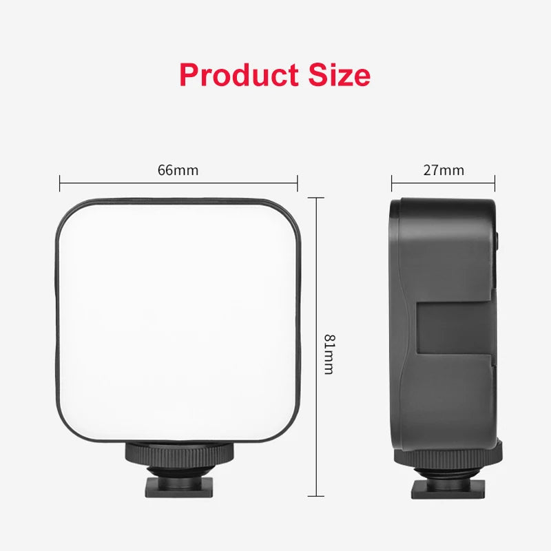 New Rechargeable 6500K LED Video Light Mini Camera Light Fill Lamp Portable Photography Lighting for Vlog Live Streaming DSLR