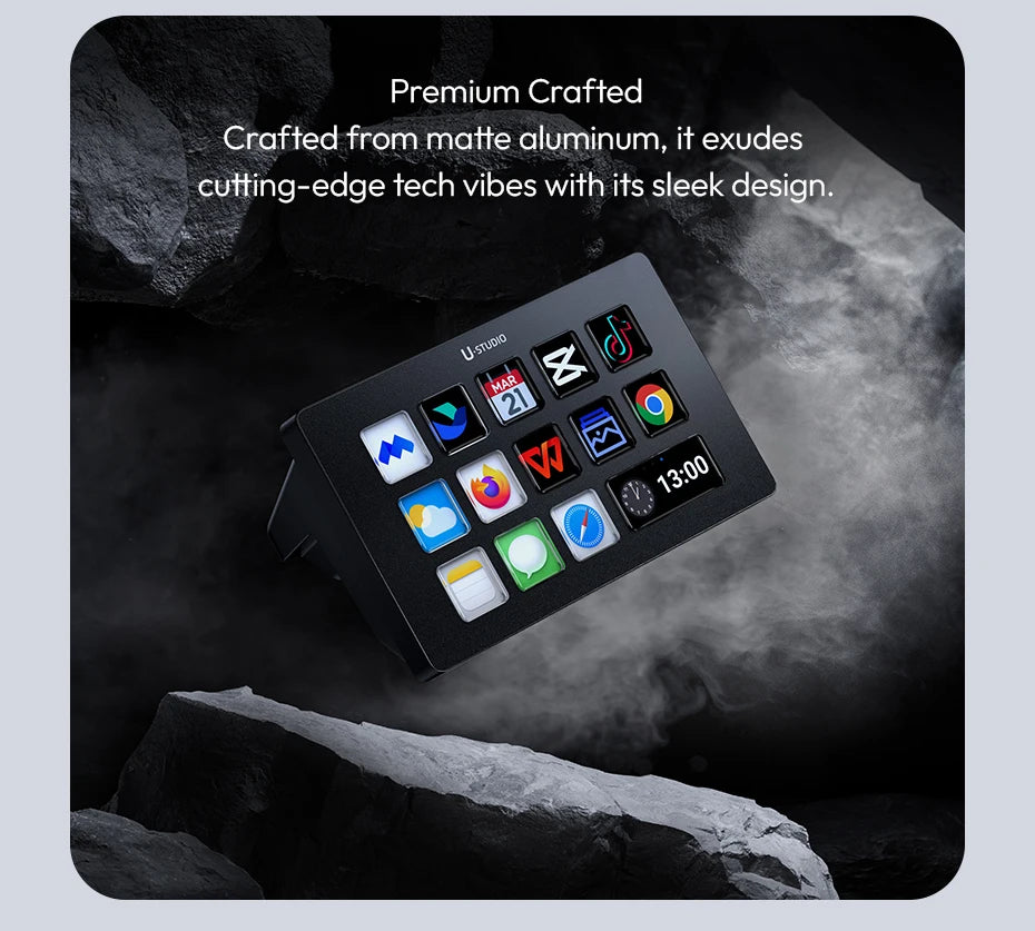 Ulanzi D200 Live Streaming Controller 13 LCD Keys for Vlog Content Creation Photo Video Editing Gaming Office Work