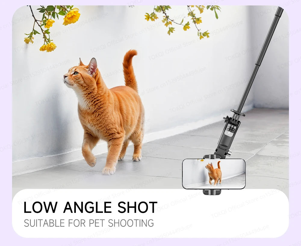 C22 AI Face Tracking Handheld Gimbal Stabiliser 360° Rotation Shoot Selfie Stick Tripod for Mobile Phone, 1/4'' Screw for Camera