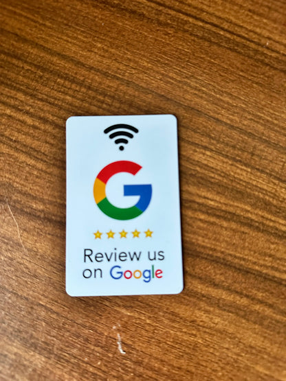NFC 215 Programmable Card - Google Review Sticker, 13.56MHz Waterproof NFC Tag, Stand Table Station for Business Promotion