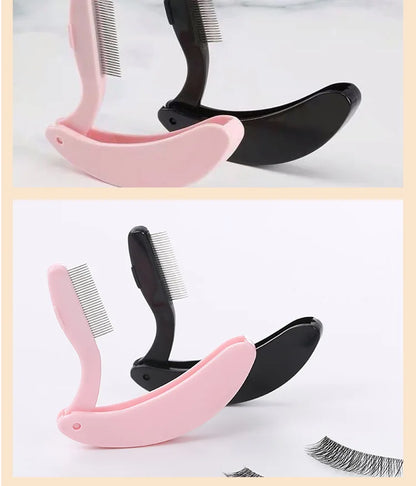 Foldable Ultra-fine Stainless Steel Eyelash Brush Lash Separator Eyebrow Eyelashes Extension Comb Eyelash Curler Makeup Tools