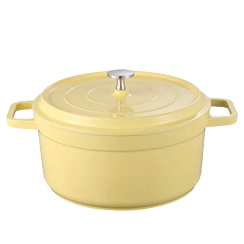 Enameled Cast Aluminum Dutch Oven with Lid Home Kitchen Enamel Stock Pot Dutch Oven Cast Aluminum Pot Multifunctional Cookware
