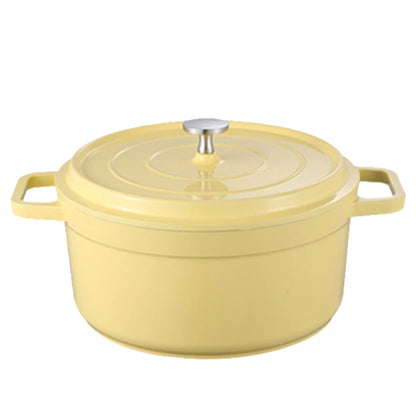 Enameled Cast Aluminum Dutch Oven with Lid Home Kitchen Enamel Stock Pot Dutch Oven Cast Aluminum Pot Multifunctional Cookware