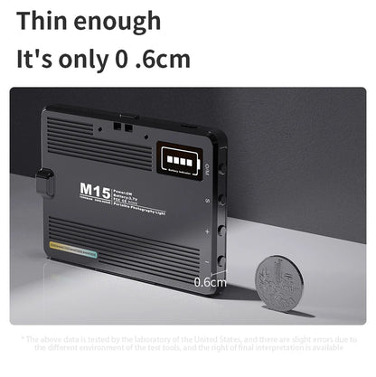M15 Phone Selfie Fill Light Portable Pocket Beauty Photo Lamp with Phone Holder for Video Recording Vlog Shoot Fill Studio Lamp