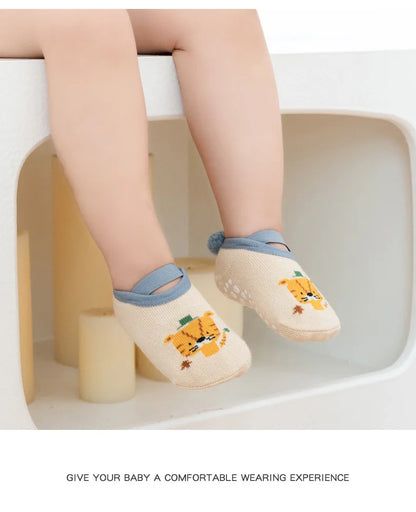 Spring Anti Slip Baby Socks Toddler Kids Floor Socks with Rubber Soles Autumn Newborn Baby Boy Girl Cartoon Cute Ball Warm Socks