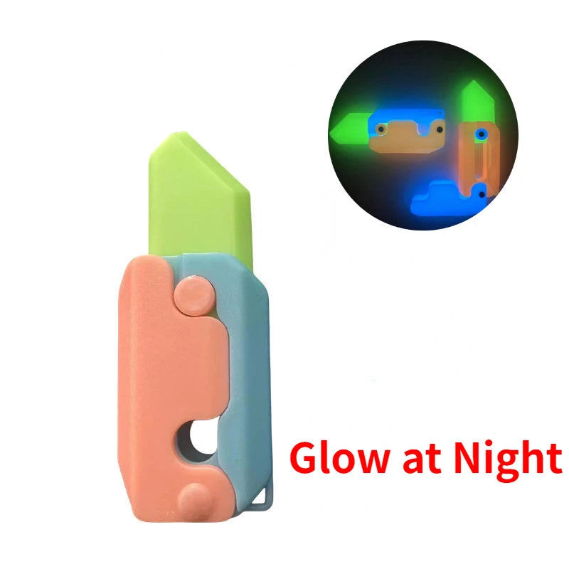 Gravity Folding Claw Knife Radish Knife 3d Printing Gravity Knife Small Radish Knife Push Card Decompression Fidget  Mini Toy