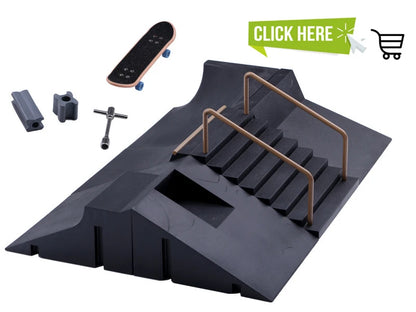 Finger Skateboard Skatepark Mini Ramp Skateboarding with Metal Wheels Finger Teck Toys for Finger Sport Game