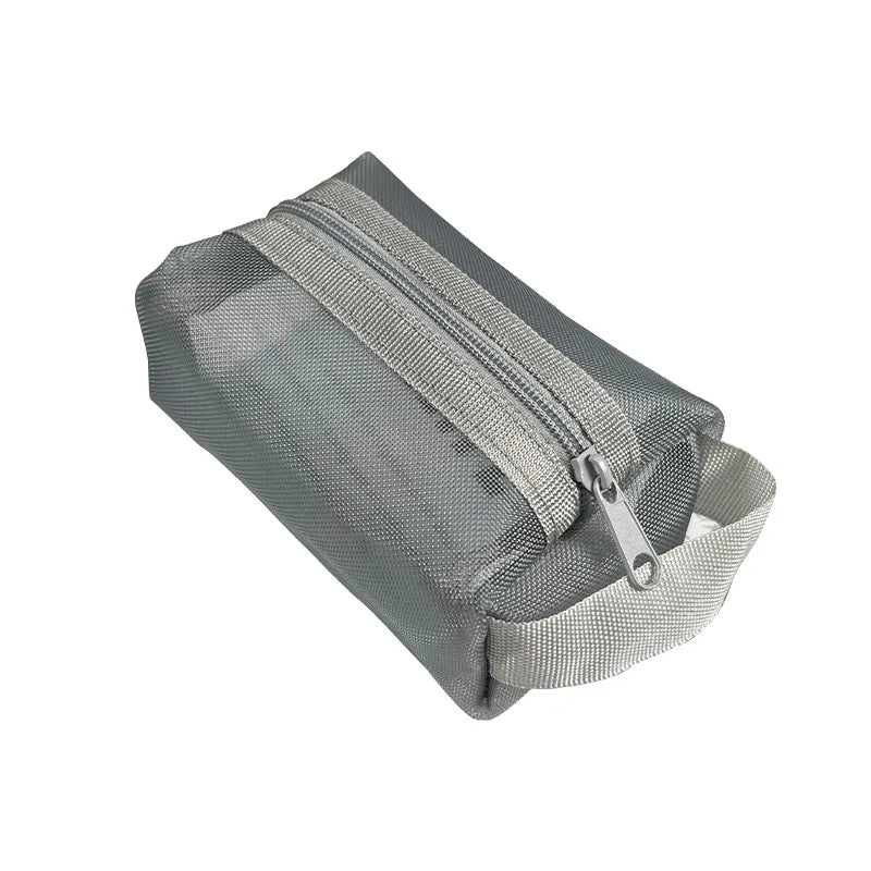 Dark Series Vintage Three-dimensional Square Nylon Mesh Coin Purse Pouch Large Capacity Key Lipstick Earphone Organizer Card Bag