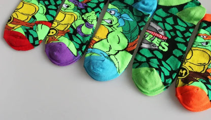 Teenage Mutant Ninja Turtles TMNT Socks Cartoon Women Men Anime Cute Socks Short Cotton Blends Low Cut Ankle Boat Socks Summer