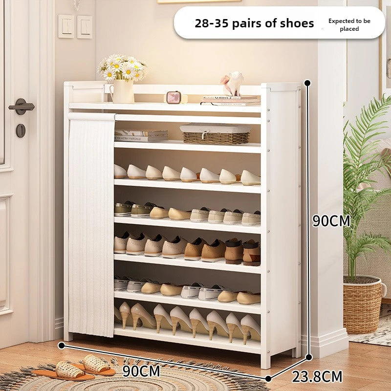Free installation shoe rack indoor simple folding household multi-layer dustproof rental room shoe storage artifact