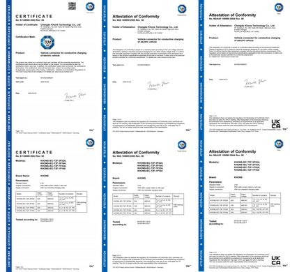 Khons Type2 To Type2 Ev Charging Cable  3Phase 32A Female To Male Plug 5M Cable 22kw IEC62196-2  EVES Charging Stations