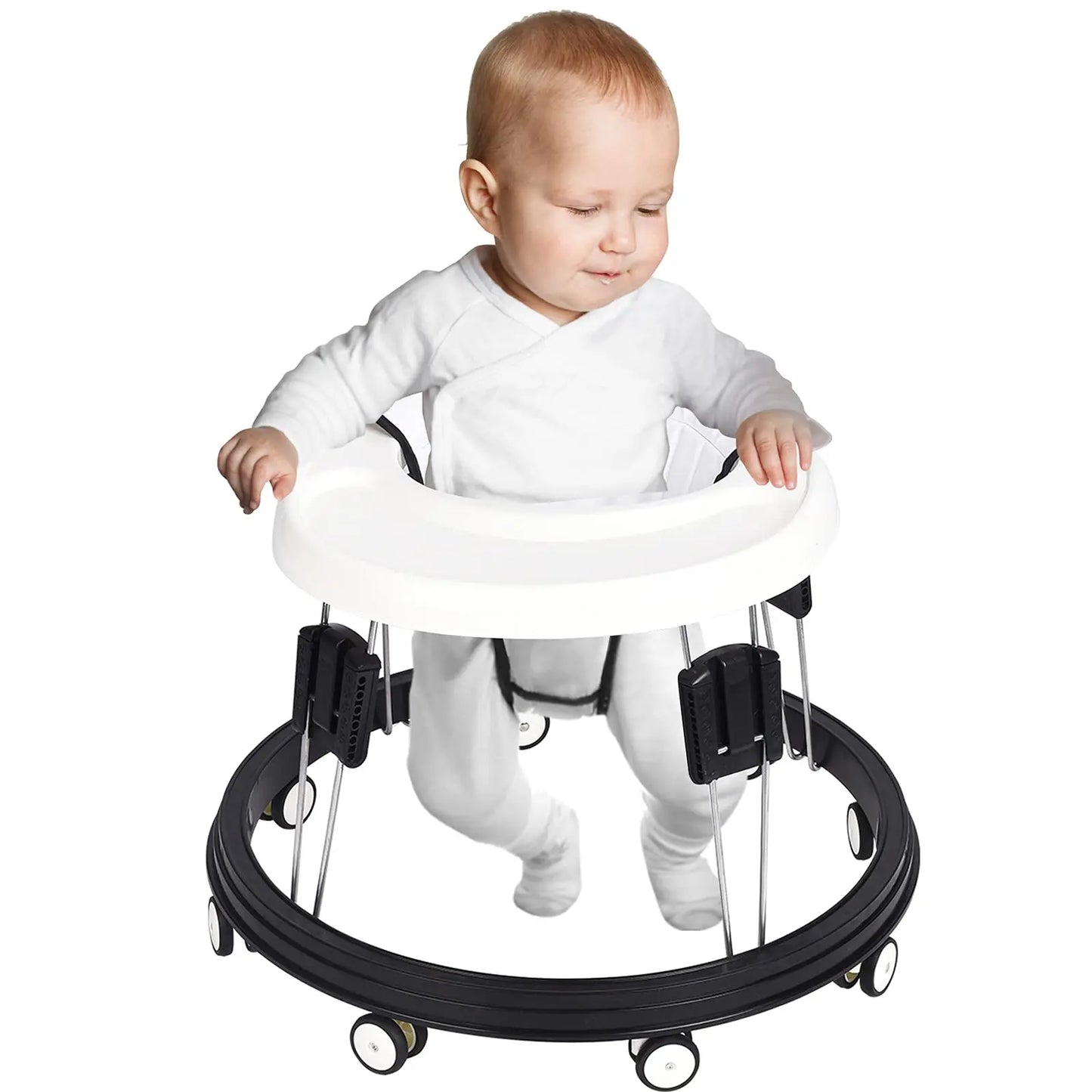 Baby Walker, Foldable Multi-Function Anti-Rollover Walker with Brake Design,5 Level Height Adjustable, Baby Walkers