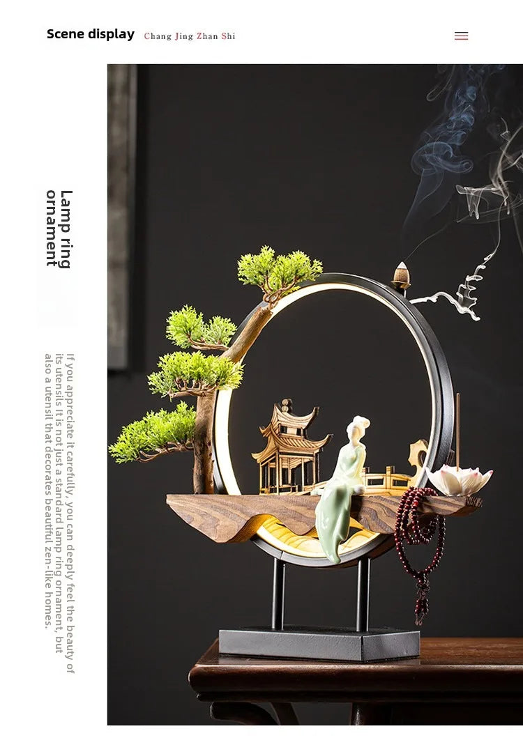 Hot Sell Backflow Incense Burner Home Decor Light Circle for Zen Yoga Meditation home fragrance Aromatherapy Festival Gift