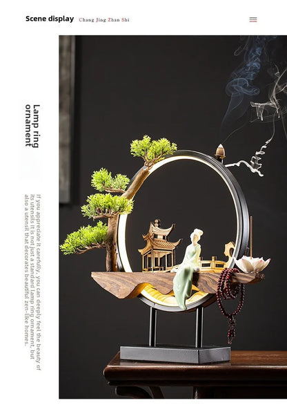 Hot Sell Backflow Incense Burner Home Decor Light Circle for Zen Yoga Meditation home fragrance Aromatherapy Festival Gift