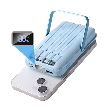 Blue Wireless Magnetic power bank Wireless fast charging up to 22.5w with LED digital power display