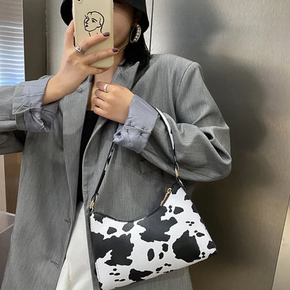 Fashion Zebra Print Women Luxury Handbag PU Leather Simple Underarm Shoulder Bags Female Daily Design Clutch Totes Purse Pouch