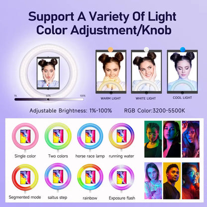 iPad Photo Booth Selfie-Maschine Shell Verstellbarer Ständer Photobooth mit LED-Ringlicht Individuelles LOGO für Hochzeitspartys und Events