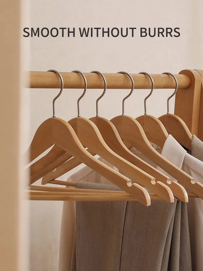 5PCS/10PCS/20PCS/30PCS Solid Wood Hangers Wooden Clothes Hangers Seamless Wood Clothes Hangers