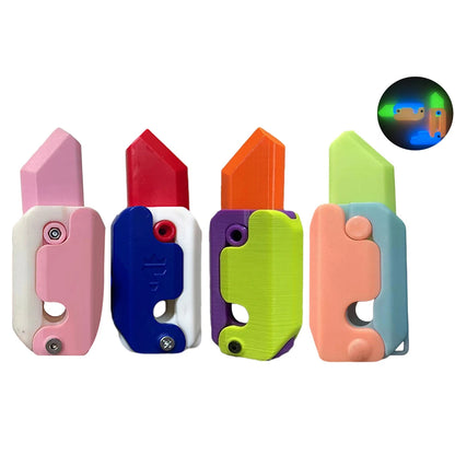 Gravity Folding Claw Knife Radish Knife 3d Printing Gravity Knife Small Radish Knife Push Card Decompression Fidget  Mini Toy
