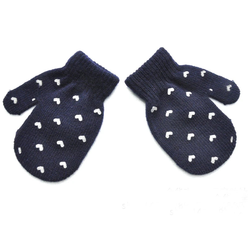 New 1-4Y Kids Gloves Winter Baby Plush Coral Gloves Toddler Full Fingers Cute Mittens Warm Windproof Glove For Boys Girls