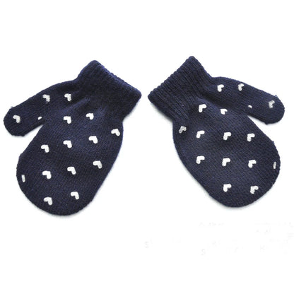 New 1-4Y Kids Gloves Winter Baby Plush Coral Gloves Toddler Full Fingers Cute Mittens Warm Windproof Glove For Boys Girls