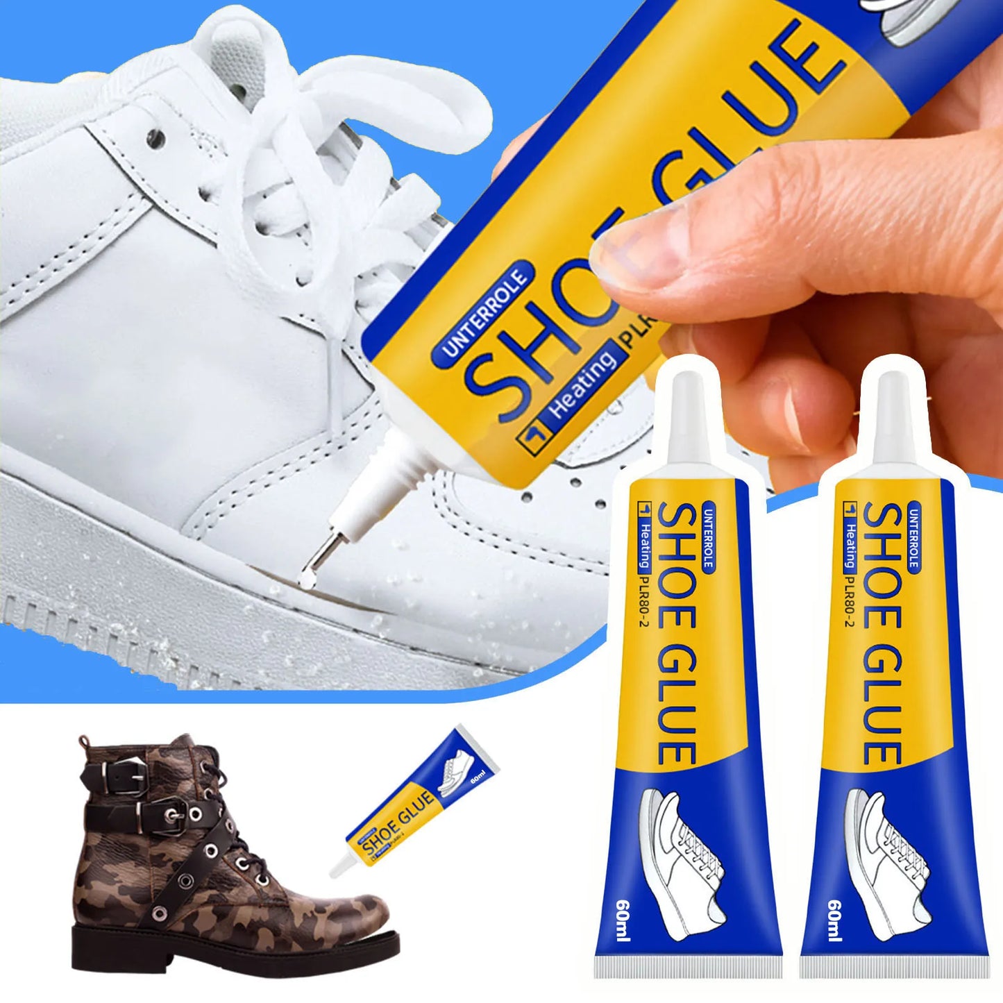 Clear Shoe Repair Adhesive Low Odor Strong Adhesive Soft Resin Shoe Glue for Fixing Worn Shoes or Boots