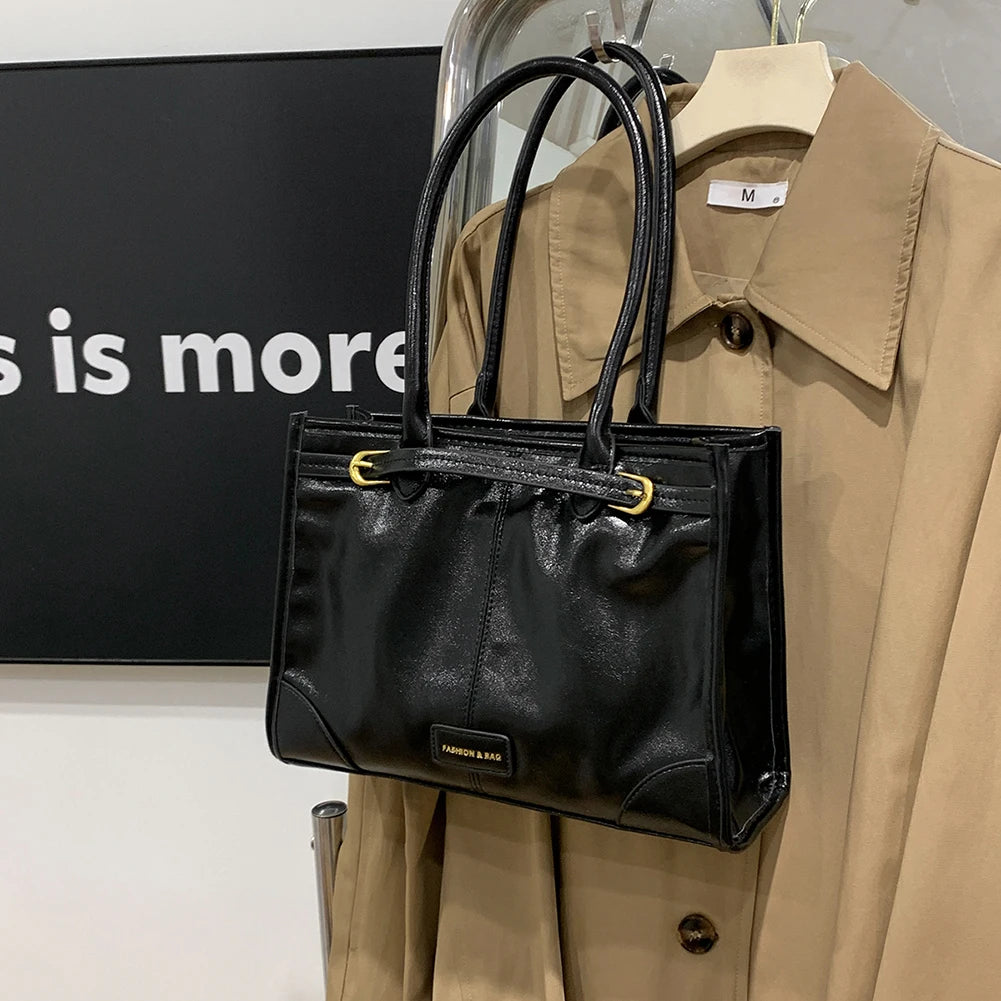 Luxury Handbag Designer Tote Bag for Women PU Leather Shoulder Bag Trendy Red Tote Bags Clutch Handbag for Work Commuter Bag