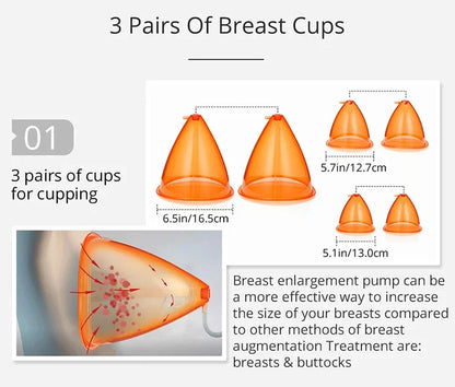 BBL Butt Lifting Colombien MachineVacuum Cup Massager Buttocks Enhancement Breast Enlargement Pumps Suction Therapy