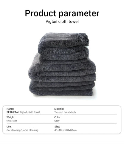 Microfiber Car Cleaning Towel 1200GSM Double-Sided Ultra Absorbent Car Wash Cleaning Cloth Soft Scratch Proof/Lint Washing Towel