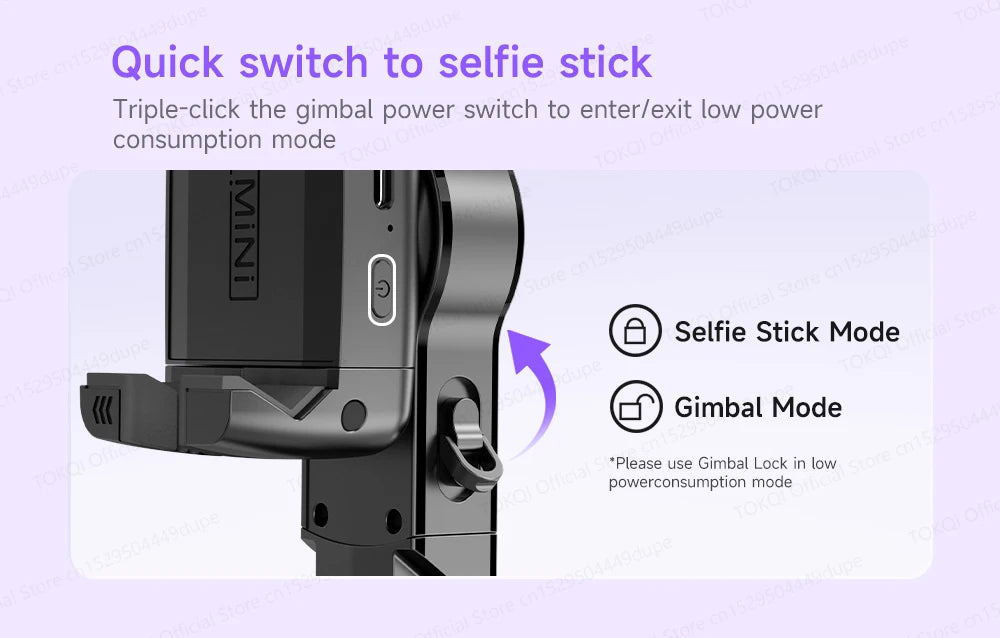 C22 AI Face Tracking Handheld Gimbal Stabiliser 360° Rotation Shoot Selfie Stick Tripod for Mobile Phone, 1/4'' Screw for Camera
