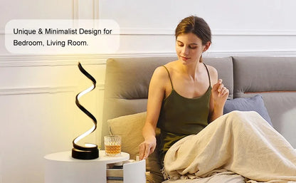 Tischlampen für Wohnzimmer, moderne, spiralförmige, dimmbare LED-Tischlampe, kleine Nachttischlampen, Nachttischlampe für Schlafzimmer, Büro, Zuhause