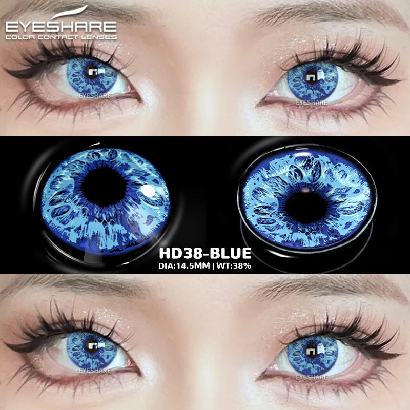 EYESHARE Cosplay White Colored Contact Lenses 2pcs Crazy Red Contact Lenses Anime Black Eye Lenses Halloween Beauty Makeup Lens