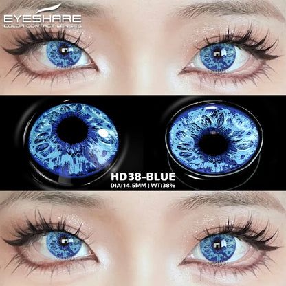 EYESHARE Cosplay White Colored Contact Lenses 2pcs Crazy Red Contact Lenses Anime Black Eye Lenses Halloween Beauty Makeup Lens