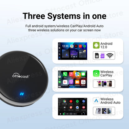 OTTOCAST New P3 Lite OttoAiBox Wireless CarPlay Android AI Box for Youtube for TikTok Car Accessories for OEM CarPlay Car Gift