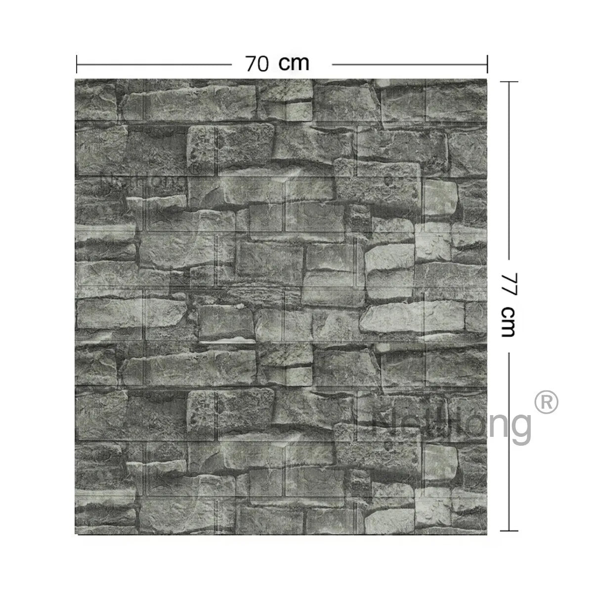 Waterproof Brick Stone Wallpaper Self Adhesive Vinyl Wall Decor Sticker 70*77Cm