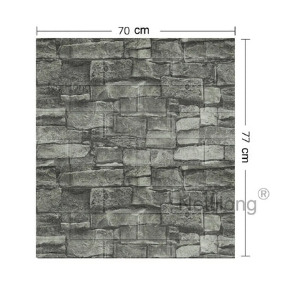 Waterproof Brick Stone Wallpaper Self Adhesive Vinyl Wall Decor Sticker 70*77Cm