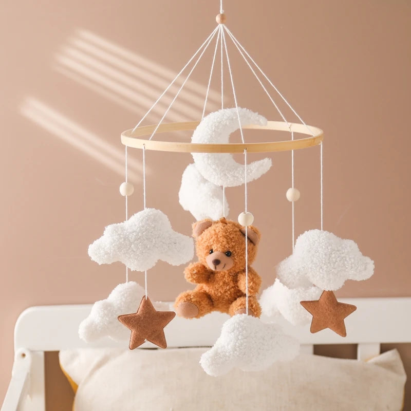 Baby Crib Mobile Bed Bell Toys Musical Rattle Educational Toys Bed Bell Newborn Mobile Bed Bell Bracket Baby Hanging Toys Holder