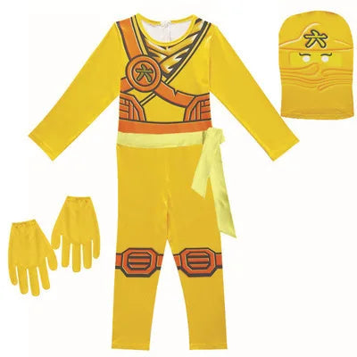 Leg Ninja Cosplay Superhero Jumpsuit Kids Anime Ninja Costume Fancy Party Dress Carnival Halloween Costume with Toy Fork