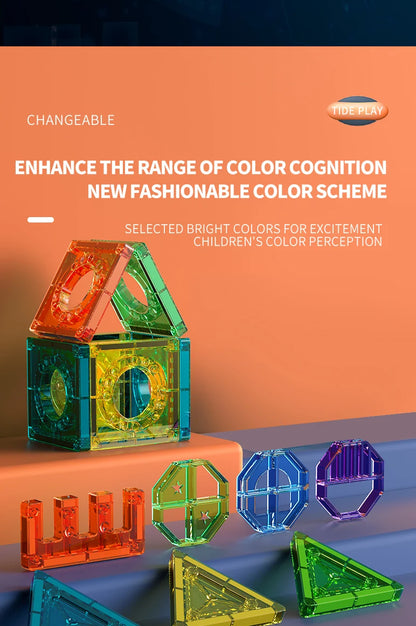 Magnetic Tile Marble Runway Toy Set STEM Educational Building Blocks for Boys and Girls Aged 3+, Great Birthday Gifts Christmas