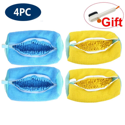 Shoes Washing Bag Laundry Bag Padded Shoe Protector Fluffy Fiber Polyester laundry Wash Bag Machine Washable Organizer