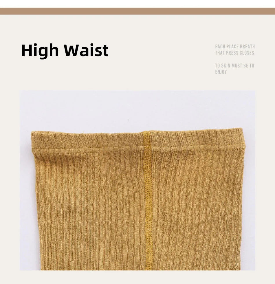 Baby Tights for Girl Spring Autumn Stockings Children Warm Pantyhose Kids Cotton Pants Candy Color Ribbed Girl Trousers 0-8 Year