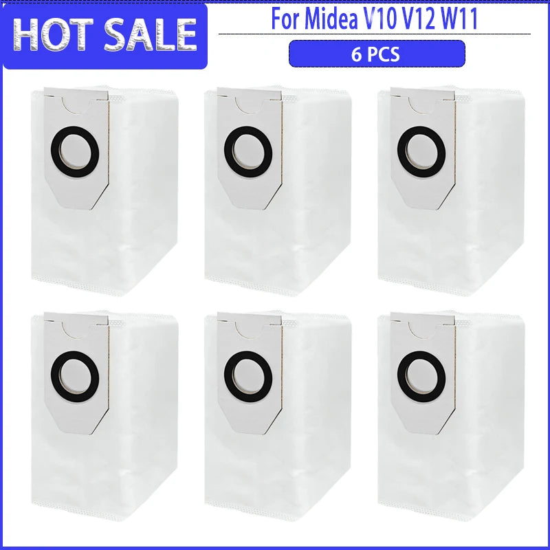 Main Side Brush HEPA Filter Mops Colth Dust Bag For Midea V10 V12 W11Robotic Vacuum Cleaner Accessories